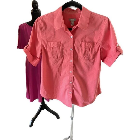 Chico’s Orange Button Down Blouse - Picture 1 of 1
